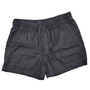 Old Navy Cargo Shorts Women's Medium Black Linen Drawstring Pull On Lightweight